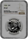 1964 50c Silver Proof Kennedy Half Dollar NGC PF 67 with New Holder