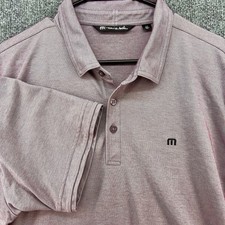 Travis Mathew Golf Polo Shirt Mens XXL Red/Pink Short Sleeve Pima Performance