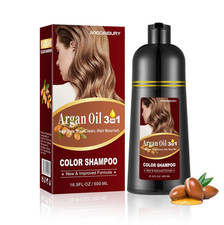 3-IN-1 Shampoo Para Cubrir Canas Cabello marr n oscuro Hierbas Naturales Brillo