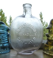 as is! 1890s old THE MAGNOLIA / McLOUGHLIN / SAN MATEO CA pumpkinseed whiskey