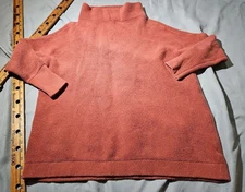 Free People SweaterWomens XS Red Burnt Orange Mock Turtleneck Ribbed Stretch 