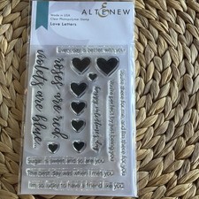 Altenew Stamps Love Letters with dies hearts valentines day sweet sentiments