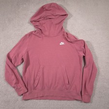 Nike Women s Pullover Hoodie Size Large Mauve Pink Fleece Sweatshirt