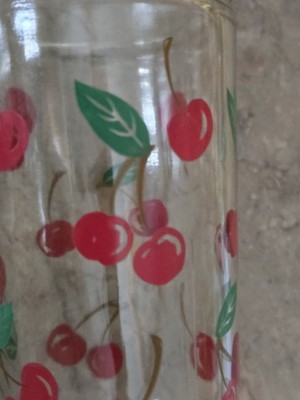 Vintage Glass Cherry Design Multicolor Summer, Novelty, Whimsy, Retro, Kitchen