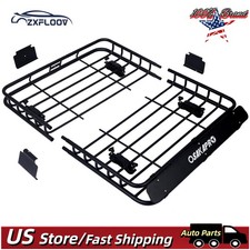 Rooftop Cargo Basket 42" Black Steel Top Mount Motoring Roof Rack