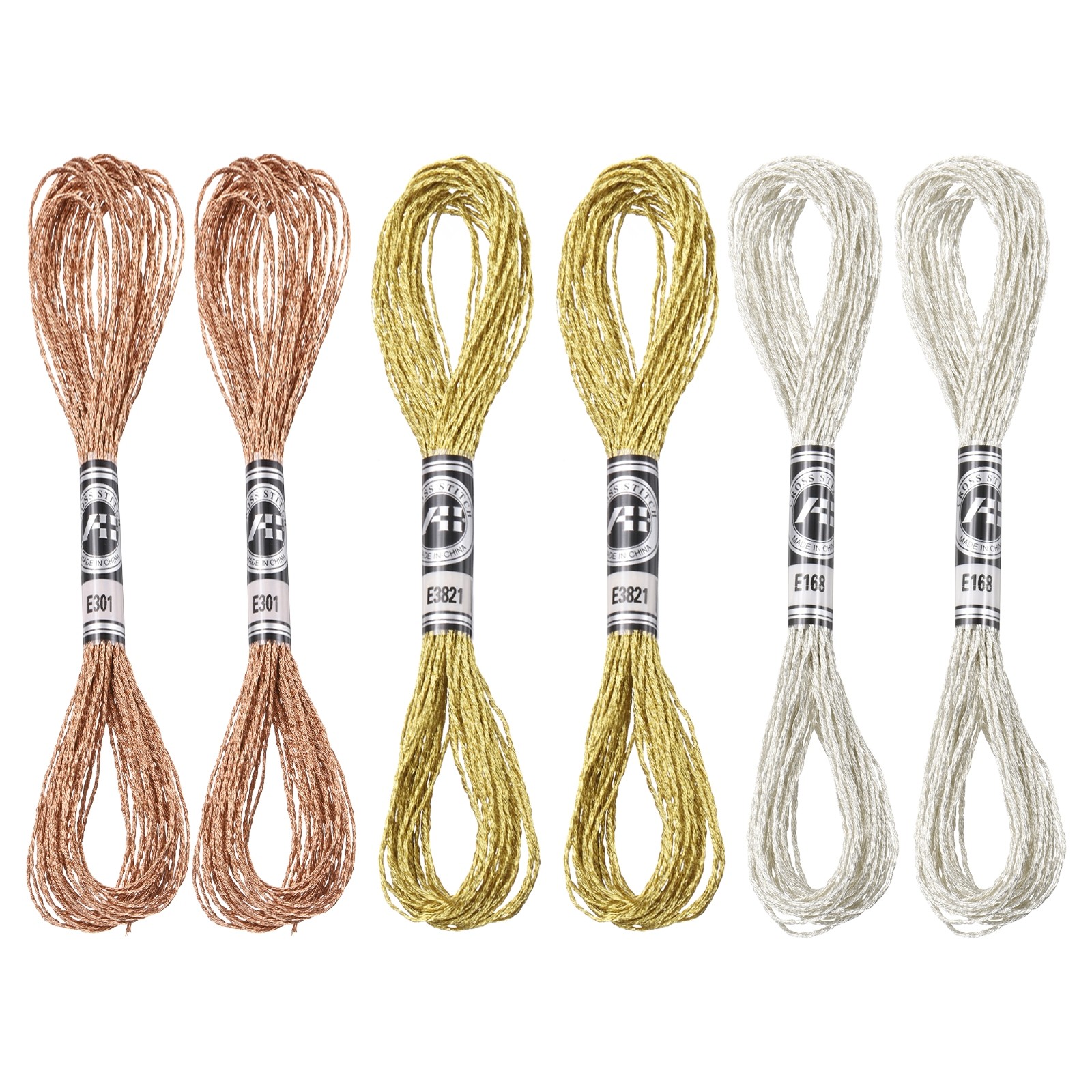 Floss, Metallic Embroidery Thread Bronze/silver/light Gold