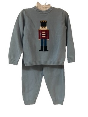 Darby Fallon Clark 2 Pcs Nutcracker Baby Blue Outfit-Edge Hill Collection 12 M