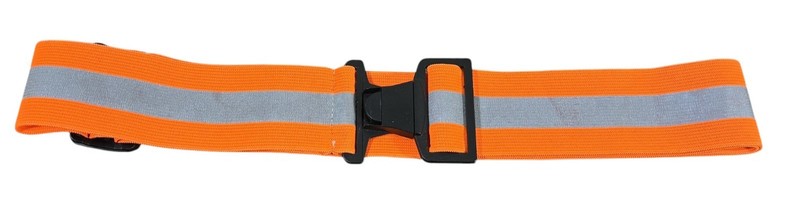 Re-Flex Reflective Running Belt Orange Silver Adjustable Quick Snap Buckle