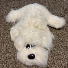 White Long Hair Vintage Pound Puppy Stuffed Animal