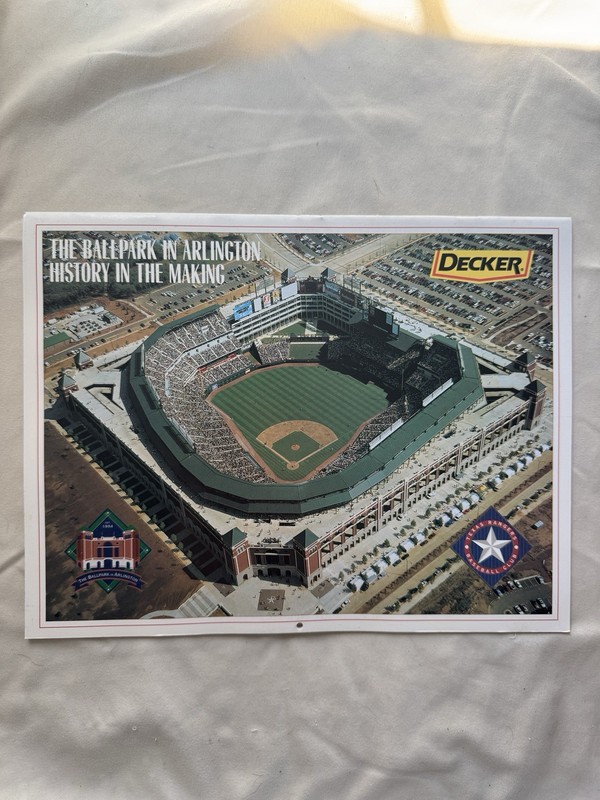 Texas Rangers Baseball Decker Lunch Meats Promo Calendar Pages
