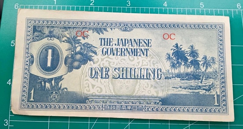 Oceania 1 Shilling, ND 1942 P-2a Japaneses Occupation WWII 