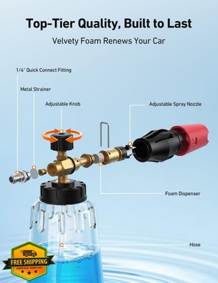 #ad #ad AstoAI Foam Cannon Pressure Washer Snow Clear 1L Bottle $52.99