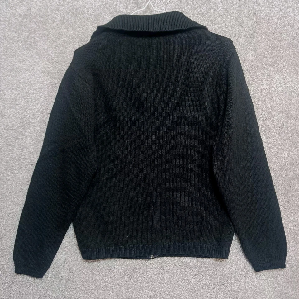 Suéter Vintage Otoño Mujer L Negro Tejido Otoño Hojas Cristal Kobe Foto 3 de 4