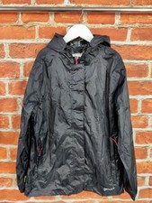 Womens Gelert Black Lightweight Coat Windbreaker Jacket Packable Hood Size Uk 8