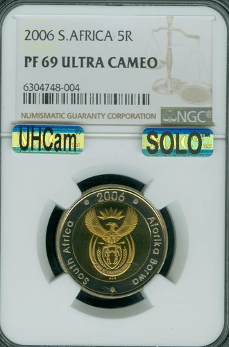 2006 SOUTH AFRICA 5 RAND NGC PF69 MAC UHCam SOLO FINEST SPOTLESS 1637 MINTED * 