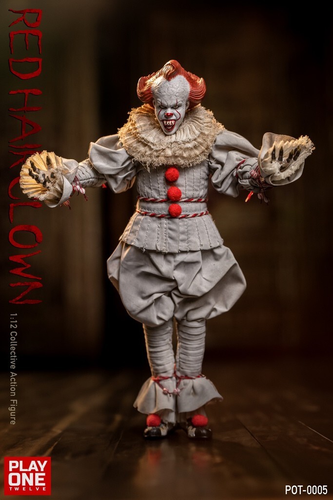 Play One twelve POT-0005 1/12 Red Hair Clown Pennywise Action