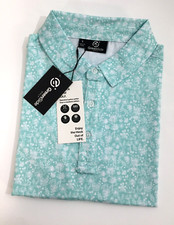 Greenside Golf Shirt Men's Polo Golf Sinbad Mint Print short sleeves UPF 40