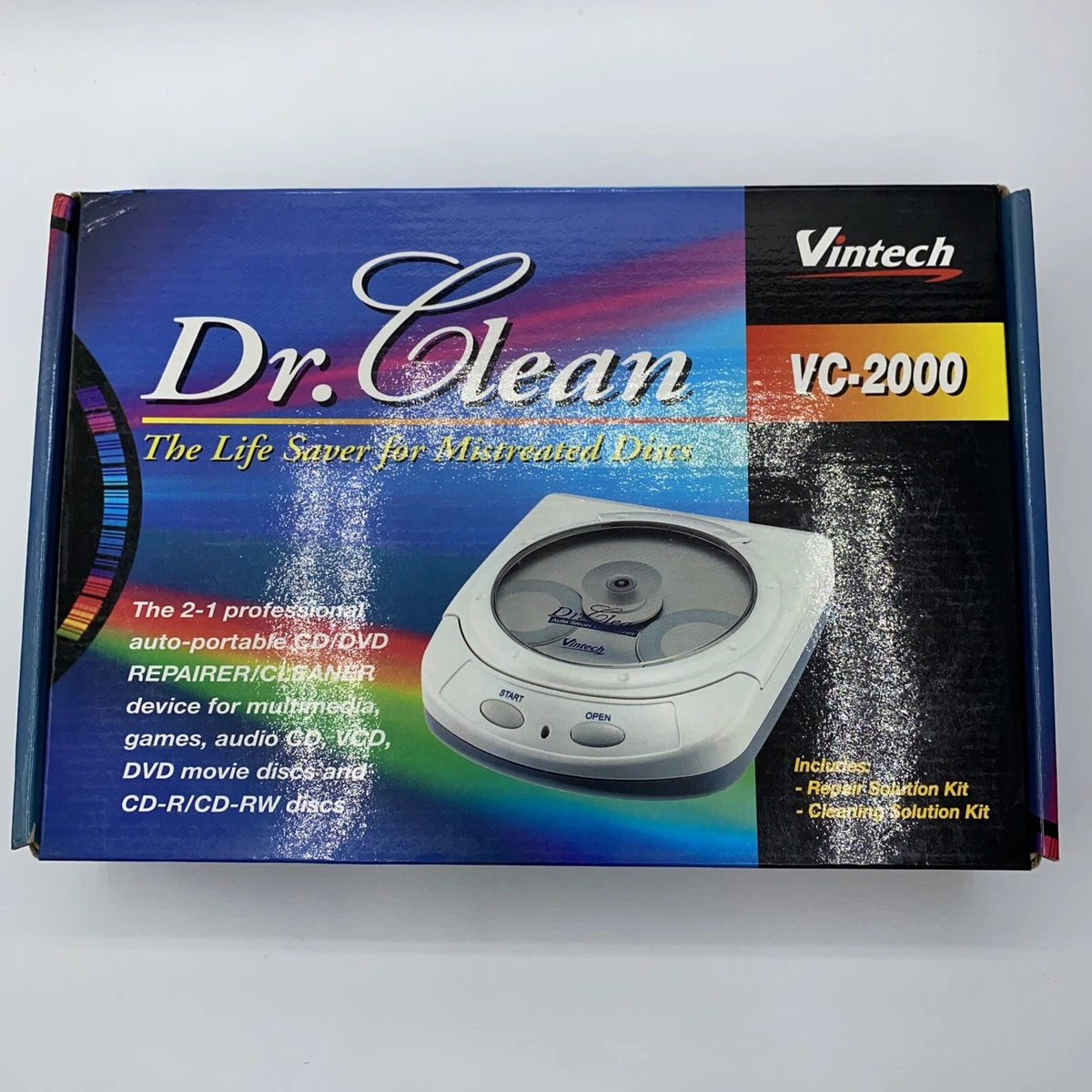 Vintage Vintech VC-2000 Disc CD DVD SCRATCH Repair Kit DR CLEAN