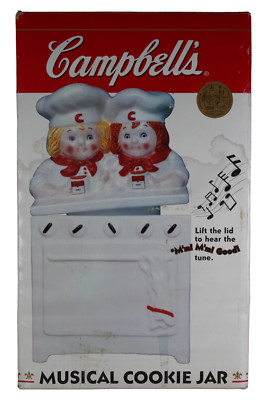 Campbell Soup Kids Ceramic Cookie Jar Benjamin & Medwin With Music With Box