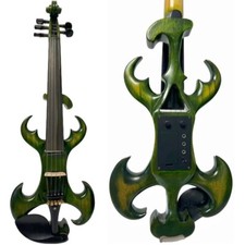 Rare Model solid wood Crazy-4 SONG brand Green 5 strings electric Violin 4/4