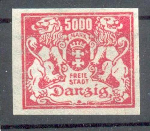 Gdansk 152U UNPERFORATED MNH MINT 130EUR