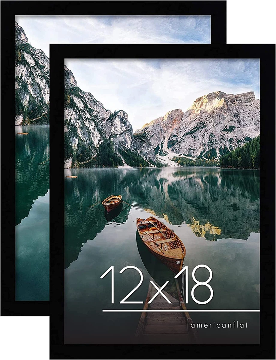 12x18 Picture Frames in Black Set of 2 Engineered Wood with