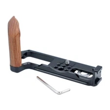 Wooden Vertical Quick Release L Plate Bracket Holder Hand Grip for X-T4