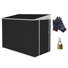 4' x 8' Lean to Garden Storage Shed Outdoor Patio Tool House with Lockable Door
