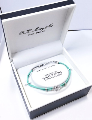 Jewelry Macy's Sapphire Bracelet Lab-Created White Sapphire