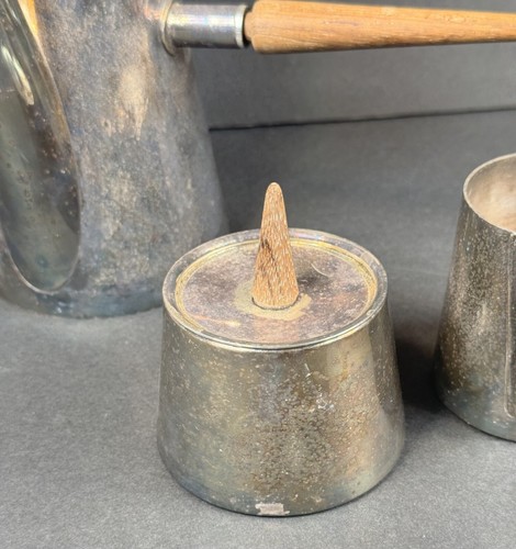Made In Italy Kalmar? MCM Vintage Metall Kaffee/Teekanne Set & Milchkännchen & Zucker - Bild 8 von 22