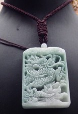 Video Certified Green Natural A JADE JADEITE PENDANTA Dragon 106094 VS