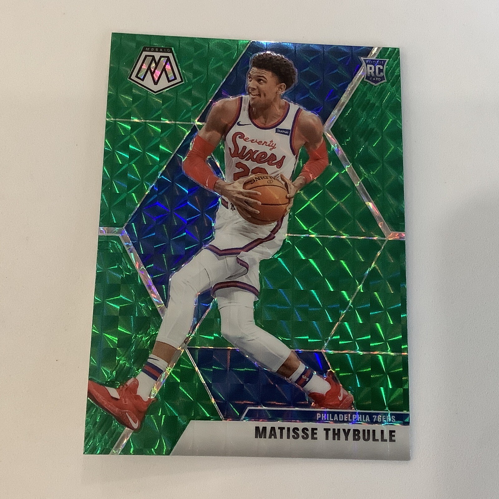 2019-20 PANINI MOSAIC MATISSE THYBULLE GREEN PRIZM RC ROOKIE CARD 76ERS #245 d