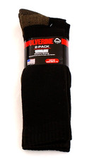 Wolverine Ultra Dri Black Full Cushion Boot Socks Crew Socks 2 Pair Men's 9-13