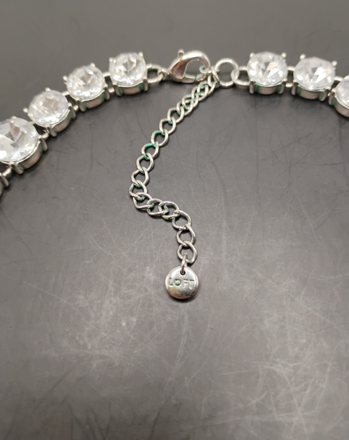 Vintage Loft Signed Statement Rhinestone Necklace - image 6