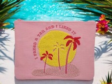 Benefit Bikini Wet Bag Pink Palm Tree New