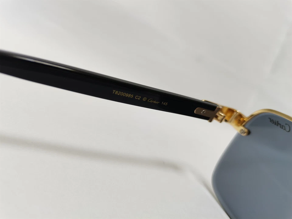 Gafas de sol Cartier Moda Madera Sin montura Lente negra Envío a EE. UU. Foto 4 de 4