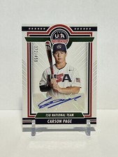 2022 Panini USA Baseball Stars & Stripes Carson Page Auto #'d/499