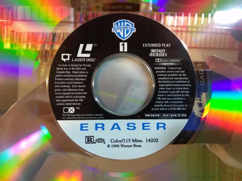 ERASER Arnold Schwarzenegger, Vanessa Williams, James Caan 1996 WB R LASERDISC Foto 3 de 3