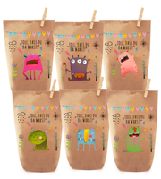 12 Monster GeschenktüTen PapiertüTen Kinder Geburtstag Hochzeit Mitgebsel TüTen