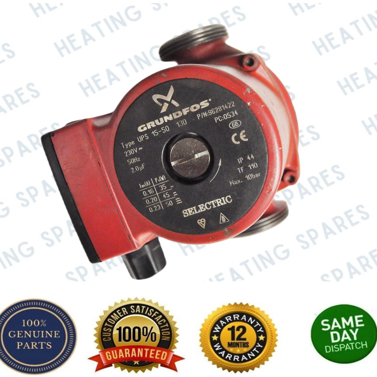 GENUINE GRUNDFOS CENTRAL HEATING CIRCULATOR PUMP UPS 15-50 130 | eBay