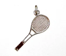 Charm Griffith Sterling Silver Tennis Racket Sports Brown Handle 11-1768