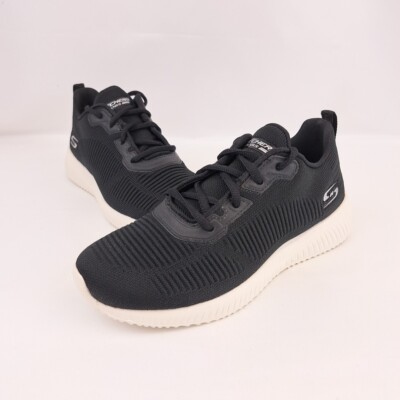 Womens Skechers Bobs Memory Foam Running Shoes Black Sneakers Size 