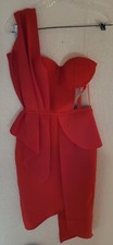 F P The Brand Paris Women's Red One Shoulder Dress Size: M Brand 25" W 48" L