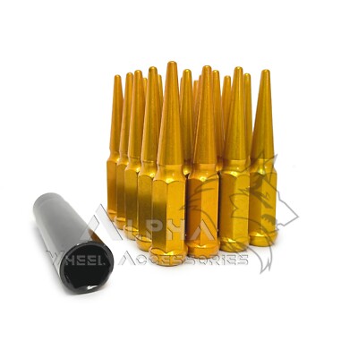 20 Gold Spike Lug Nuts 1/2