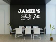PERSONALISED Bar wall art sticker, quote, vinyl transfer, decoration, decal