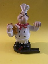 ITALIAN CHEF MAN W/BREAD LOAVES 9  X 5   PRISTINE VINTAGE FIGURINE FREE SHIPPING