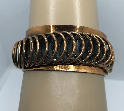 Vintage Renoir Copper Coil Cuff Bracelet 1 1/8