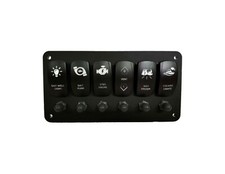 Switch Accessory Panel with 6 Rocker Switches and 6 Push Buttons Circuit Breaker