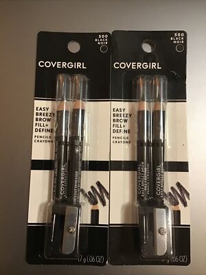 2-CoverGirl Easy Breezy Brow Fill & Define Pencil - 500 Black