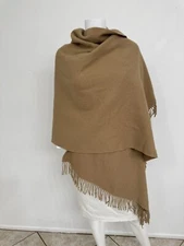 Ralph Lauren Collection 100% Cashmere Shawl Made England Caramel Brown 30” x 80”
